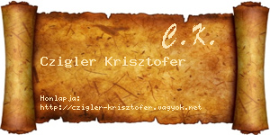 Czigler Krisztofer névjegykártya
